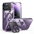 thumbnail image 1 of Decase Magnetic Case for iPhone 13 Pro Max Case Military Protection Compatible with MagSafe, Window Camera Guard Lens Protection Kickstand Magnetic Metal Alloy Bumper Safety Lock Case,Purple, 1 of 7