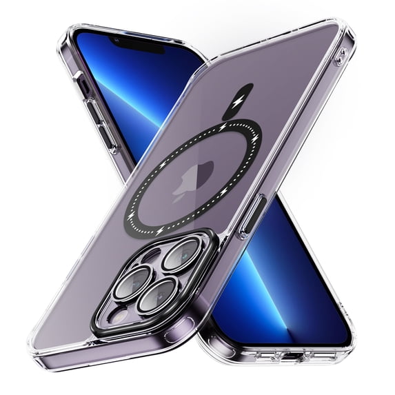 Decase Magnetic Case for iPhone 13 Pro Max,Compatible with Mag-safe,Military-Grade Protection,Slim Stylish Non-Yellowing Shockproof Case for iPhone 13 Pro Max,Clear Anti-Scratch Back Cover,Black