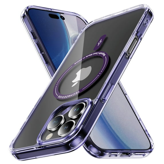 Decase Magnetic Case for iPhone 16 Pro Max,Compatible with Mag-safe,Military-Grade Protection,Slim Stylish Non-Yellowing Shockproof Case for iPhone 16 Pro Max,Clear Anti-Scratch Back Cover,Purple