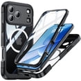thumbnail image 1 of Decase Magnetic Case for iPhone 17 Pro 2025,Military Grade Rugged 360 Full Body Cover Built in Screen Protector,Compatible with Mag-Safe,Heavy Duty Hard PC+TPU Hybrid Clear Cover,Black, 1 of 7
