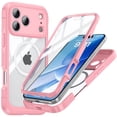 thumbnail image 1 of Decase Magnetic Case for iPhone 17 Pro Max 2025,Military Grade Rugged 360 Full Body Cover Built in Screen Protector,Compatible with Mag-Safe,Heavy Duty Hard PC+TPU Hybrid Clear Cover,Pink, 1 of 5