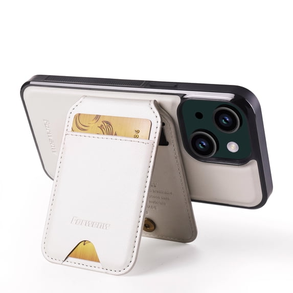 Decase Magnetic PU Leather Wallet Phone Case for iPhone 15, RFID Blocking, Mag-Safe Compatible, 2-in-1 Removable Card Holder,Shockproof Flip PU Leather Phone Cover,White