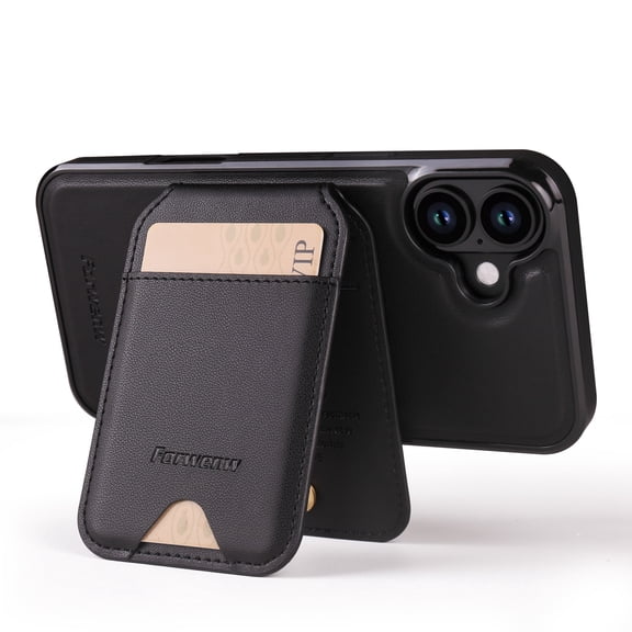 Decase Magnetic PU Leather Wallet Phone Case for iPhone 16, RFID Blocking, Mag-Safe Compatible, 2-in-1 Removable Card Holder,Shockproof Flip PU Leather Phone Cover,Black