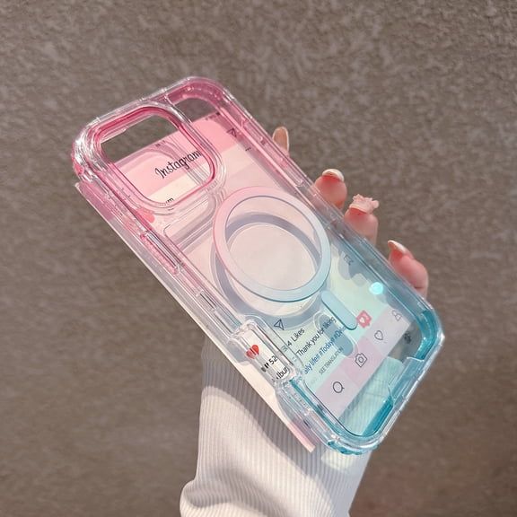 Decase Magnetic Phone Case Compatible with iPhone 14 Plus,Compatible with Mag-Safe,Cute Fashion Gradient Back Cover Design,Heavy Duty Translucent Gradient Case Fits for iPhone 14 Plus,G