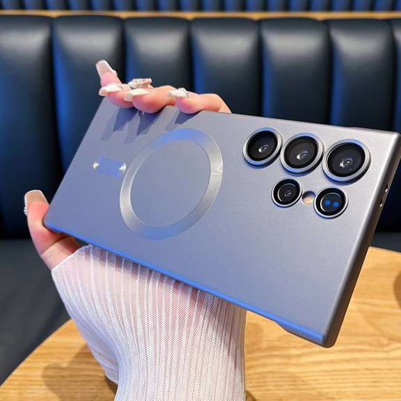 Decase Magnetic Slim Case for Samsung Galaxy S25 Ultra,Compatible with Mag-Safe,Matte PC Ultra-Thin Frameless Borderless Case with Lens Protector for Men Women,Gray