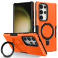 thumbnail image 1 of Decase Magnetic Stand Phone Case for Samsung Galaxy S25 Ultra,Hard PC+Soft TPU+Fulcrum Bracket Phone Case,Shockproof Anti-Drop Protective Cover,Military Cases Bult-in Hidden Bracket,Orange, 1 of 9