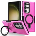 thumbnail image 1 of Decase Magnetic Stand Phone Case for Samsung Galaxy S25 Ultra,Hard PC+Soft TPU+Fulcrum Bracket Phone Case,Shockproof Anti-Drop Protective Cover,Military Cases Bult-in Hidden Bracket,Pink, 1 of 9