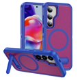 thumbnail image 1 of Decase Magnetic case for Samsung Galaxy S22 Case,Built-in Kickstand,Compatible with Mag-Safe, Dual-Layer Protection Military Grade Protective Phone Case for Samsung Galaxy S22,Blue+Rose, 1 of 7