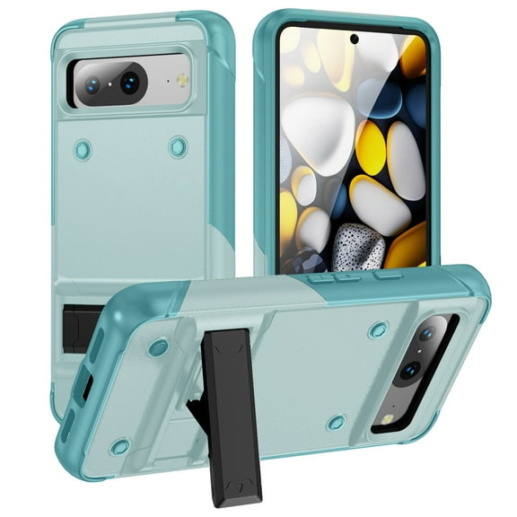 Decase Military Grade for Google Pixel 8 Case - Heavy-Duty Drop Protection, Rugged Hard Back Hybrid Cover with Invisible Kickstand Heavy Duty Shockproof Cover Case for Google Pixel 8,Mint