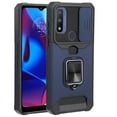 thumbnail image 1 of Decase for Moto G Pure Case,for Moto G Power 2022 Case with Sliding Lens Cover and Wallet Card Holder Heavy Duty Protective Magnetic Kickstand Ring Case for Moto G Pure/Moto G Power 2022,Blue, 1 of 1