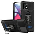 thumbnail image 1 of Decase for Motorola Moto G Play 2023 Case,Ultra Hybrid Protective Shockproof Card Slots Phone Cover with 360° Ring Kickstand Support Magnetic Car Mount Slide Camera Cover Wallet,Black, 1 of 7
