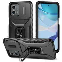 Decase for Motorola Moto G Play 4G 2024 Case with Slide Camera Protector,Military-Grade Shockproof Dual Layer Hybrid Phone Case Magnetic Kickstand Cover for Moto G Play 4G 2024,Black
