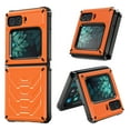 thumbnail image 1 of Decase for Motorola Moto Razr 2022 Flip Case, Hard PC Full Body Protection Dual Layer Shookproof Rugged Anti-Shock Armor Case with Kickstand for Motorola Moto Razr 5G 6.7",Orange, 1 of 7