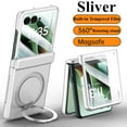 thumbnail image 1 of Decase For Motorola Razr 2025/ Razr 2024 Ring Kickstand Magnetic Case,  Mag-Safe Charging 360° Ring Holder Stand Hinge Full Protection Rugged Shockproof Case, Built-in Front Screen Protector,Silver, 1 of 6