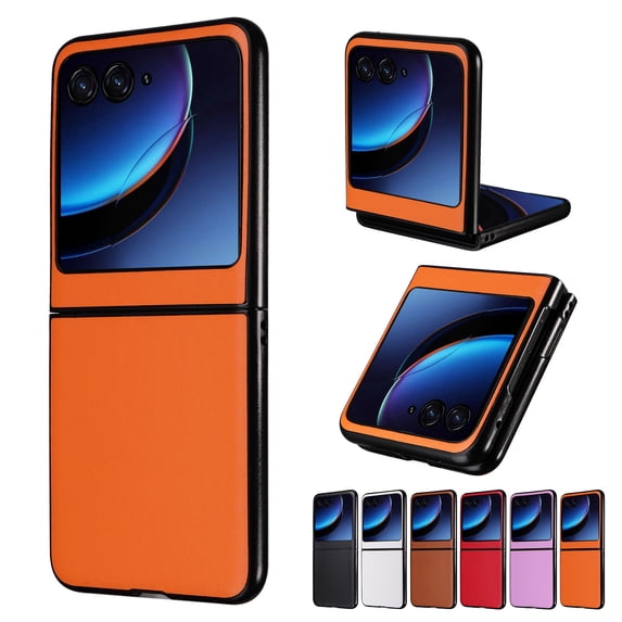 Decase for Motorola Razr 40ultra Shockproof Phone Case,Slim High-quality PU Leather Lightweight Anti-Scratch Durable Protective Cover for Motorola Razr 40ultra,Orange