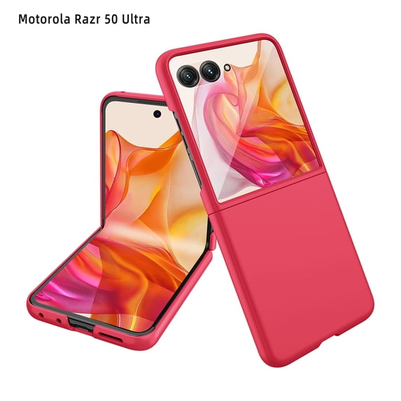 Decase for Motorola Razr 50 Ultra 2024 Case,Frosted Matte Slim Lightweight Military Grade Cell Phone Protective Cover Durable Rugged DropProof Shockproof TPU Case,Red