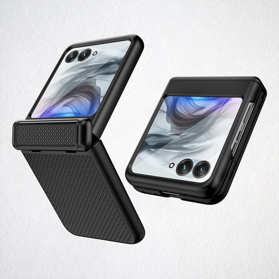 Decase for Motorola Razr 60 2025 case with Hinge Protection,Built-in External Screen Protector, Slim Shock Absorbing Case,Matte PC Anti-Slip Light-Weight Rugged Cover for Moto Razr 60/Razr 2025,Black