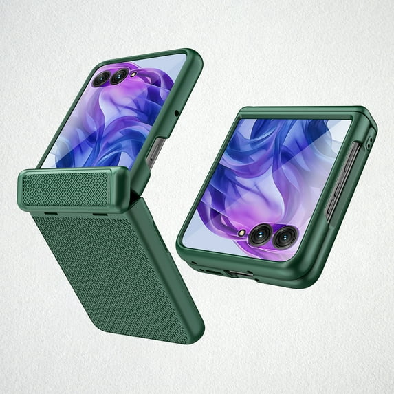Decase for Motorola Razr 60 Ultra 2025 case with Hinge Protection,Built-in External Screen Protector, Slim Shock Absorbing Case,Matte PC Rugged Cover for Moto Razr 60 Ultra/Razr Ultra 2025,Green