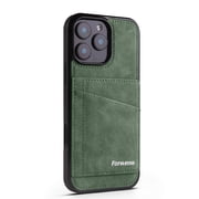 Decase PU Leather Shockproof Hybrid Case for iPhone 16 Pro Max with Magnetic Card Holder & Slim Back Cover,Credit Card Slots,Durable Stylish Protective Flip Wallet Cover for iPhone 16 Pro Max,Green
