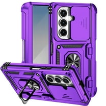 Decase Phone Case for Samsung Galaxy Z Fold 7 with Pen Holder & Hinge Protection for Z Fold 7 2025 Hard Case with Stand Ring & Slide Lens Cover, Heavy Duty Military Grade Protective Cover,Purple