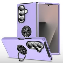 Decase Phone Case for Samsung Galaxy Z Fold 7 with Ring Holder Magnetic 360° Metal Kickstand, Heavy Duty Cover for Samsung Galaxy Z Fold 7 Case,Rugged Hard PC TPU Frame Hybrid Hard Cover,Purple