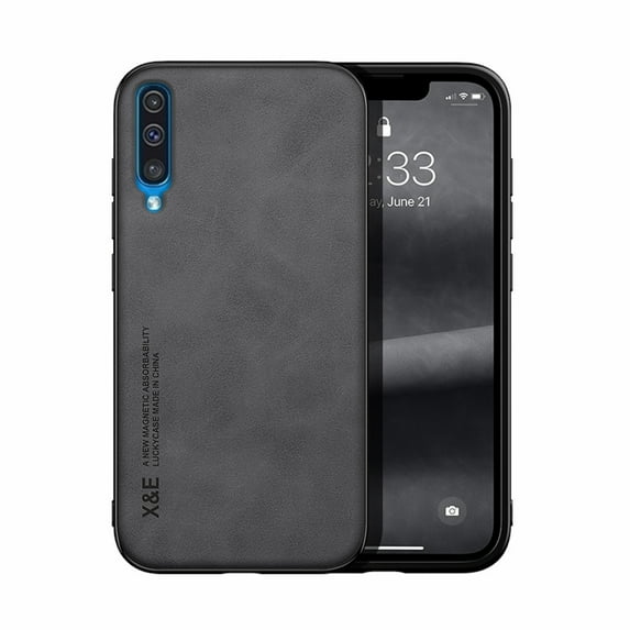 Decase Phone Cover for Samsung Galaxy A50,PU Leather+Soft TPU Bumper Case,Shockproof Anti-Slip Anti-Scratch Cover,Compatible with Car Mount,Slim Case for Samsung Galaxy A50,Darkgray
