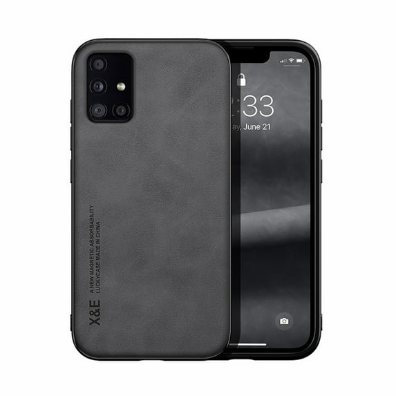 Decase Phone Cover for Samsung Galaxy A51,PU Leather+Soft TPU Bumper Case,Shockproof Anti-Slip Anti-Scratch Cover,Compatible with Car Mount,Slim Case for Samsung Galaxy A51,Darkgray
