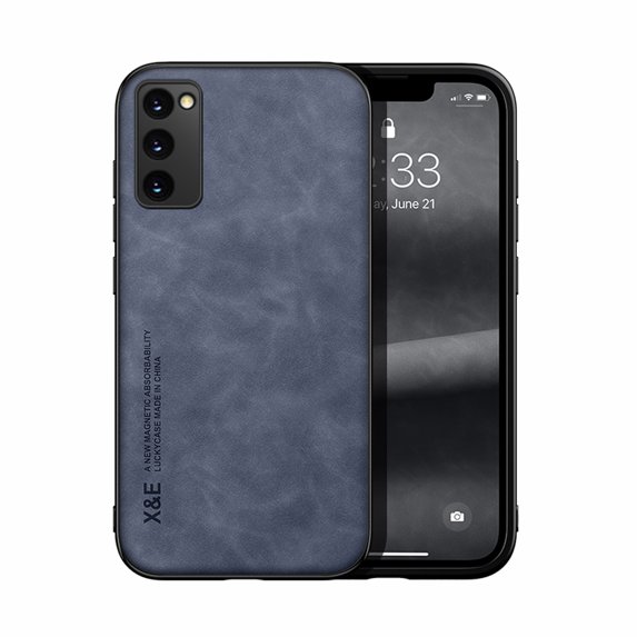 Decase Phone Cover for Samsung Galaxy S20 FE,PU Leather+Soft TPU Bumper Case,Shockproof Anti-Slip Anti-Scratch Cover,Compatible with Car Mount,Slim Case for Samsung Galaxy S20 FE,Blue