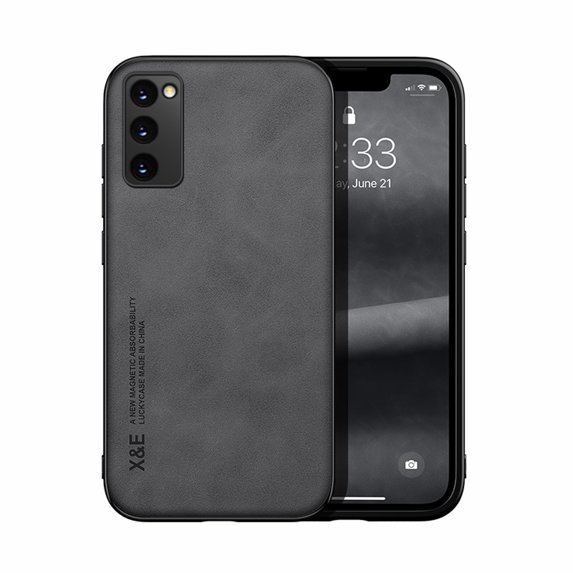 Decase Phone Cover for Samsung Galaxy S20 FE,PU Leather+Soft TPU Bumper Case,Shockproof Anti-Slip Anti-Scratch Cover,Compatible with Car Mount,Slim Case for Samsung Galaxy S20 FE,Darkgray