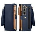 thumbnail image 1 of Decase Phone Shell for Samsung Galaxy Z Fold 5 5G ,With Built-in Front Screen Protector Luxury Premium Zipper Pocket Leather Card Slot Stand Wallet Phone Case Cover for Samsung Z Fold 5,Darkblue, 1 of 12