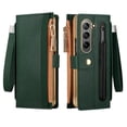thumbnail image 1 of Decase Phone Shell for Samsung Galaxy Z Fold 5 5G ,With Built-in Front Screen Protector Luxury Premium Zipper Pocket Leather Card Slot Stand Wallet Phone Case Cover for Samsung Z Fold 5,Darkgreen, 1 of 12