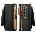 thumbnail image 1 of Decase Phone Shell for Samsung Galaxy Z Fold 5 5G ,With Built-in Front Screen Protector Luxury Premium Zipper Pocket Leather Card Slot Stand Wallet Phone Case Cover for Samsung Z Fold 5,Black, 1 of 12