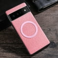 thumbnail image 1 of Decase for Pixel 6 2021 Released (6.4 inch) Case Leather Slim Compatible with Magsafe, Ultra Thin Magnetic Wireless Charging, PU Leather Soft TPU Bumper Shockproof Protective Phone Case,Pink, 1 of 8