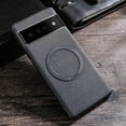 thumbnail image 1 of Decase for Pixel 6 2021 Released (6.4 inch) Case Leather Slim Compatible with Magsafe, Ultra Thin Magnetic Wireless Charging, PU Leather Soft TPU Bumper Shockproof Protective Phone Case,Black, 1 of 8