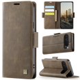 thumbnail image 1 of Decase Premium Magnetic Flip Wallet Case with RFID Blocking+Card Slots Durable TPU Shell Kickstand Phone Protective Cover,Luxury PU Leather & TPU Material Shockproof Case for Google Pixel 9,Coffee, 1 of 11