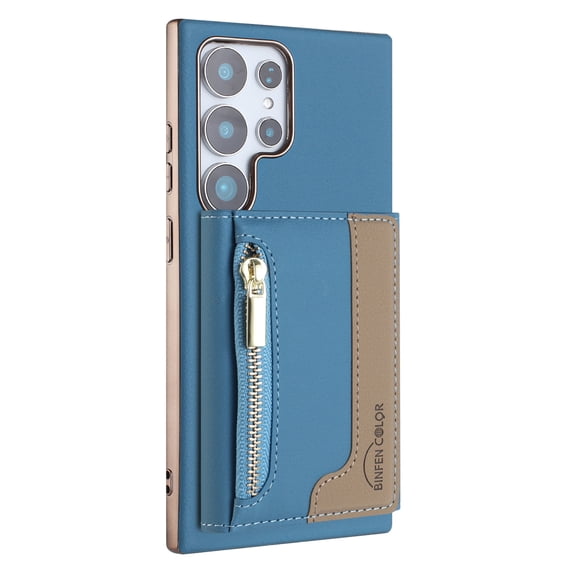 Decase Removable 2-in-1 Magnetic Wallet Case Compatible with Samsung Galaxy S25,PU Leather Flip Cover with RFID Blocking,6 Card & Cash Slots,Shockproof Anti-Scratch PC+TPU Back Cover,Lightblue