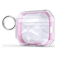 thumbnail image 1 of Decase Rugged Clear Case for Apple AirPods Pro 2,Stylish Full Body Shockproof Hard TPU Transparent Protective Shell Cover with Carabiner for AirPods Pro 2nd Generation 2022,Rose, 1 of 5