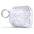 thumbnail image 1 of Decase Rugged Clear Case for Apple AirPods Pro 2,Stylish Full Body Shockproof Hard TPU Transparent Protective Shell Cover with Carabiner for AirPods Pro 2nd Generation 2022,White, 1 of 5