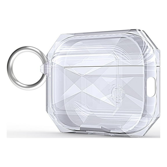 Decase Rugged Clear Case for Apple AirPods Pro 2,Stylish Full Body Shockproof Hard TPU Transparent Protective Shell Cover with Carabiner for AirPods Pro 2nd Generation 2022,White