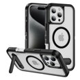 thumbnail image 1 of Decase Rugged Magnetic Case for iPhone 15,Built-in Kickstand,Support Mag-Safe,Heavy Duty Shockproof Cover for Women Men,Dual-Layer Protection Military Grade Protective Case for iPhone 15,Black+Clear, 1 of 7