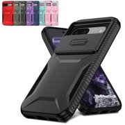 Decase Rugged Privacy Lens Cover Case for Google Pixel 8A,Shockproof Slide Lens Cover,Heavy Duty Hard Cover,Black