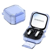 Decase Rugged Secure Lock Case for Samsung Galaxy Buds 4 / Buds 4 Pro 2026, Shockproof Earbuds Cover with Hidden Stand,Crystal Protective Cover with Carabiner,Blue