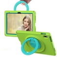 thumbnail image 1 of Decase Rugged Tablet Case Compatible with iPad 10th Generation 2022 10.9 Inch,Kids Friendly Hybrid Shockproof Cover with 360 ° Rotating Ring Handle Grip Stand for Apple iPad 10th,Green, 1 of 5