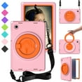 thumbnail image 1 of Decase Rugged Tablet Shell for Samsung Galaxy Tab A8 10.5 inch 2022 Model SM-X200/X205/X207,EVA Kids Friendly Heavy Cover With Ring Handle Grip Rotating Stand & Shoulder Strap for Samsung Tab A8,Pink, 1 of 7