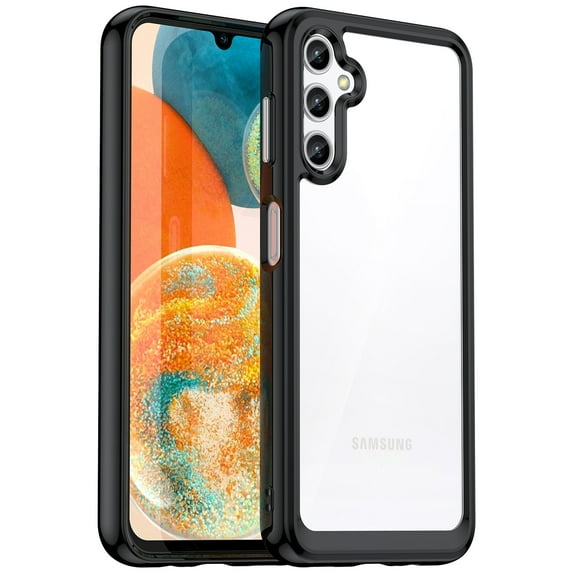 Decase for Samsung A35,Shockproof Case Flexible TPU & Hard Clear Acrylic Anti-Scratch Ultra Slim Transparent Rugged Case Cover Designed for Samsung Galaxy A35 - Black