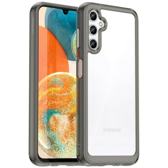 Decase for Samsung A35,Shockproof Case Flexible TPU & Hard Clear Acrylic Anti-Scratch Ultra Slim Transparent Rugged Case Cover Designed for Samsung Galaxy A35 - Gray