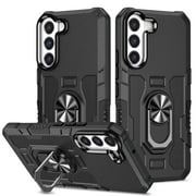 Decase for Samsung Galaxy A03S Case Military Grade Shockproof Built-in Magnetic with Ring Kickstand Holder Phone Case for Samsung Galaxy A03S (US Version), Black