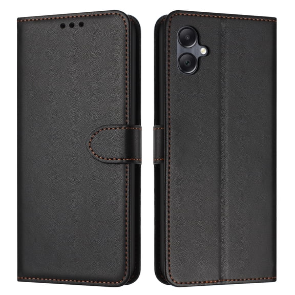 Decase for Samsung Galaxy A07 Wallet Case with Card Holder & Cash Pocket,Magnetic Flip Cover, Shock-Absorbent Soft TPU Inner, Anti-Scratch PU Leather Back Cover,Black