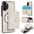 thumbnail image 1 of Decase for Samsung Galaxy A13 4G Flip PU Leather Back Cover with 2-in-1 Detachable Magnetic Wallet with 5 Card Slots Compatible Mag-Safe and RFlD Blocking Kickstand and Wireless Charging,White, 1 of 6