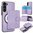 thumbnail image 1 of Decase for Samsung Galaxy A14 5G Flip PU Leather Back Cover with 2-in-1 Detachable Magnetic Wallet with 5 Card Slots Compatible Mag-Safe and RFlD Blocking Kickstand and Wireless Charging,Purple, 1 of 6